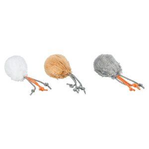 BOLAS DE PELUCHE COM FIOS E GUIZO