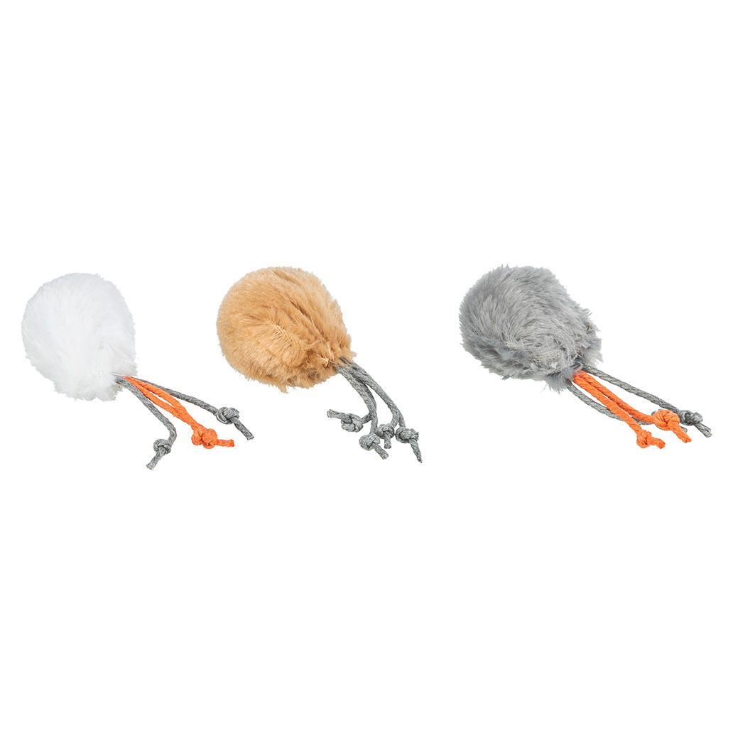 BOLAS DE PELUCHE COM FIOS E GUIZO